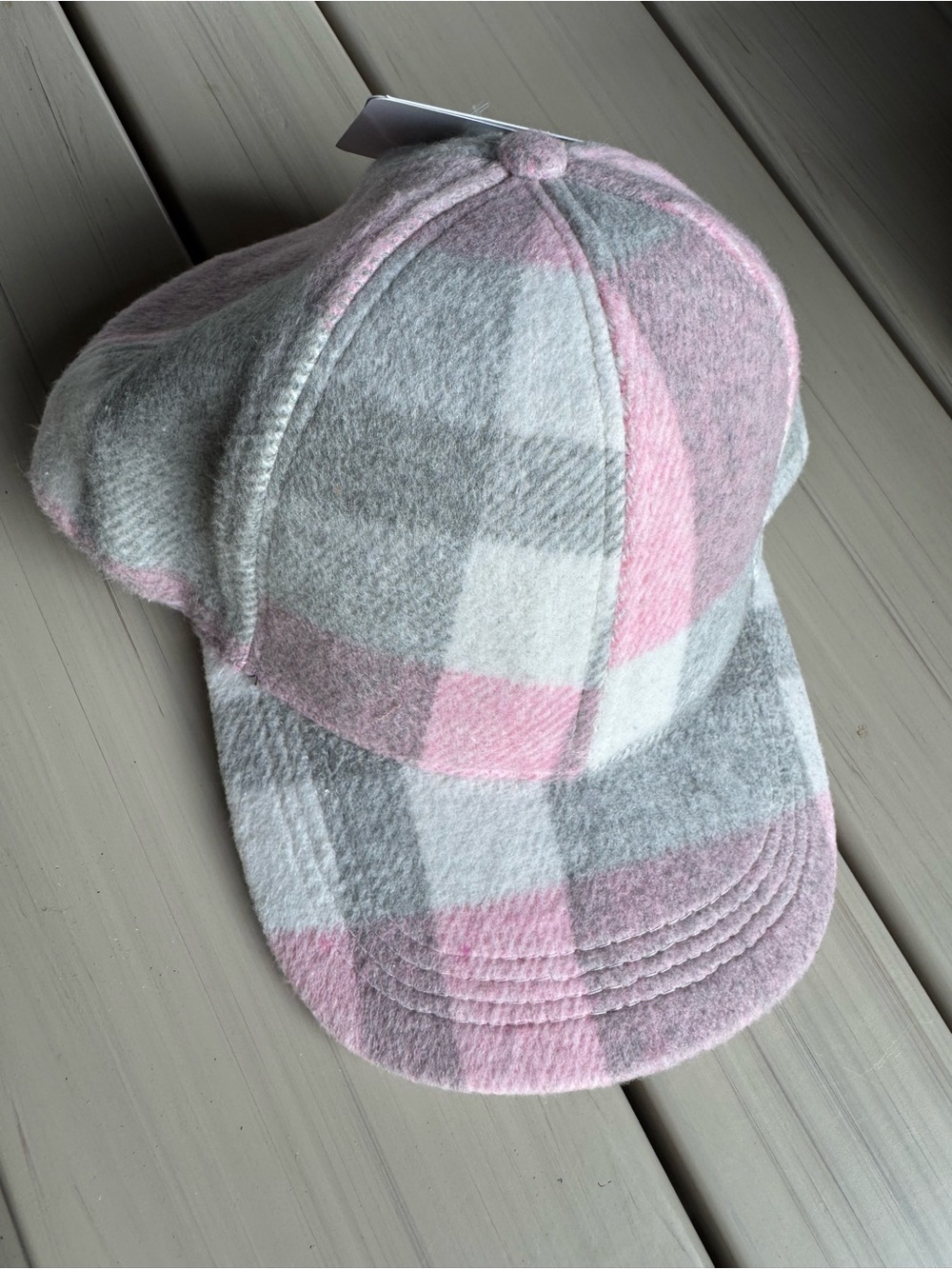 Plaid Pink and Gray Women's Baseball Cap